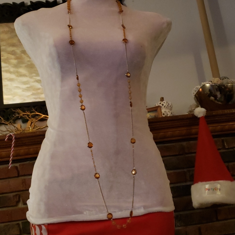 Gold brown necklace